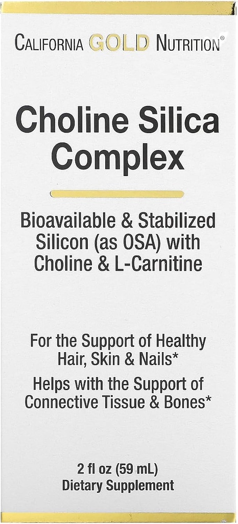 California Gold Beslenme Choline Silica Kompleksi, Bio available & Stabilized Silikon Choline & L-Carnitine, 2 fl oz (59 ml)
