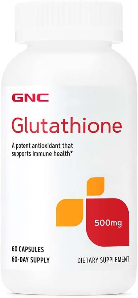 GNC Glutathione 500 mg, 60 Capsules, Destekler Immune Health
