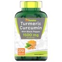 Tnvitamins Turmeric Curcumin Capsules with Black Pepper | 1500 MG - 270 Capsules | Bulk Boyut - 3 Ay Supply! | Altın Turmeric Curcumin Supplement with Black Pepper | Non-GMO | Amerika Birleşik Devletleri