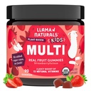 Llama Naturals Kids Multivitamin Gummies, Vegan, Vitamin D, C & K, Toddler Real Fruit Gummy Vitamins, Chewable Supplement, Whole Food Multivitamin, No added Sugar Cane, Strawberry, 90 Ct