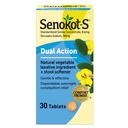 Senokot-S Dual Action Natural Sebze Laxative Materials Plus Stool Softener Tabletler, Docusate sodyum, Senna Temp, Gentle, Overnight Relief From Occasional Constipation, 30 ctt