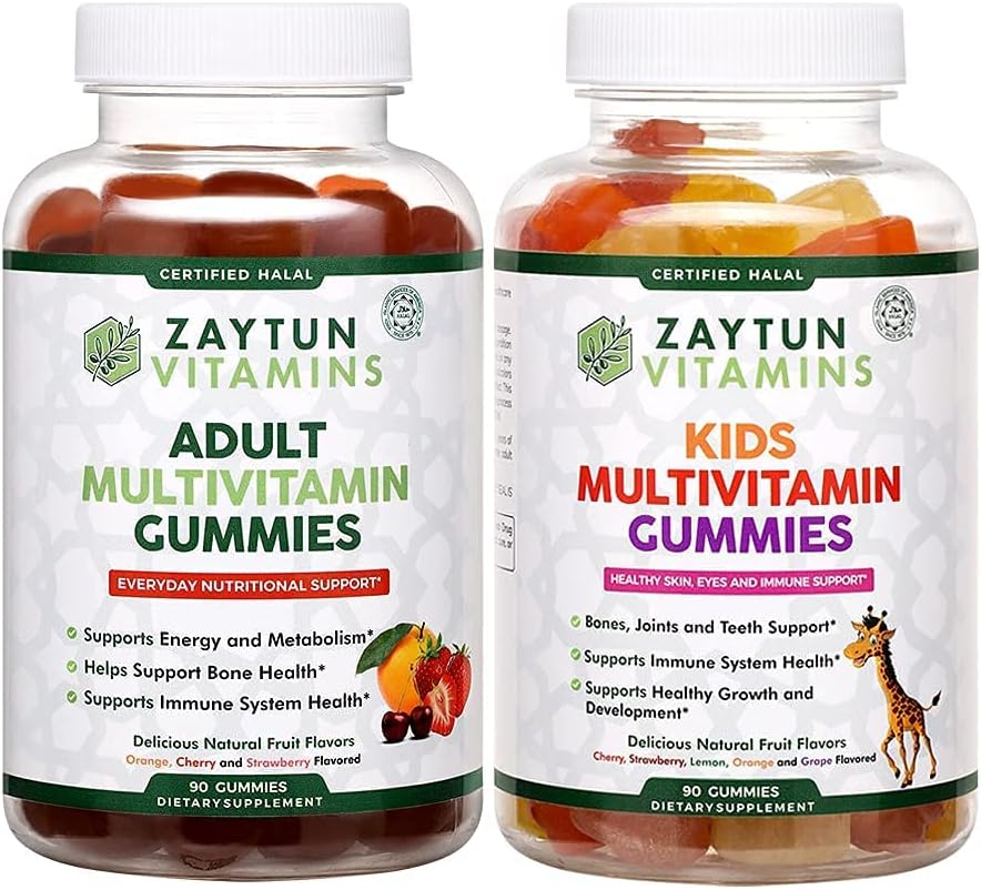 Halal Çocuklar ve Yetişkin Çokvitamin Gummies, Aile için Günlük Beslenme Desteği Tamamlıyor, Vejetaryen, ABD'de Yapılan Enerji ve Sağlıklı Büyüme, ABD'de Yapılan - Halal Vitaminler