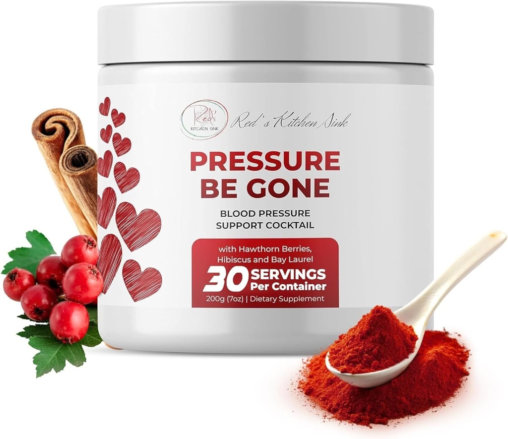 Red's Kitchen Sink Pressure Be Gone – Καθημερινή σκόνη Superfood με Hibiscus, Hawthorn Berry, Bay Laurel, Ginger & More – 200g, 30-Day Supply