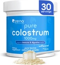 Zena Διατροφή Βοοειδή Colostrum συμπλήρωμα σκόνης, 1000mg Pure Colostrum, Υποστηρίζει ανοσοποιητική και επιληπτική υγεία, προωθεί την υγεία των ορνίθων, Keto, χωρίς γλουτένη, λίπος δωρεάν, χόρτο Fed, χωρίς γεύση, 30 υπηρεσίες