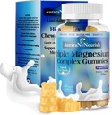 Sugar Free Magnezyum Gummies Plus Probiyotik & Fiber, Magnezyum Glycinate 400 mg,L-ThreonateTaTaurate, Chewable Calm Magnezyum Gummies w. Vitamin D3 K2 B6 için Uyku * Beyin Sağlığı, Digestion, Gut Health