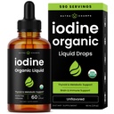 Organik Iodine Liquid Drops - 250 mcg Iodine Supplement for Women & Men - P Properties Iodide Çözümü 250 mcg - 590 Hizmet - Tiroid, Hormon & Metabolic Desteği - Non-GMO, Vegan NPN 80119762