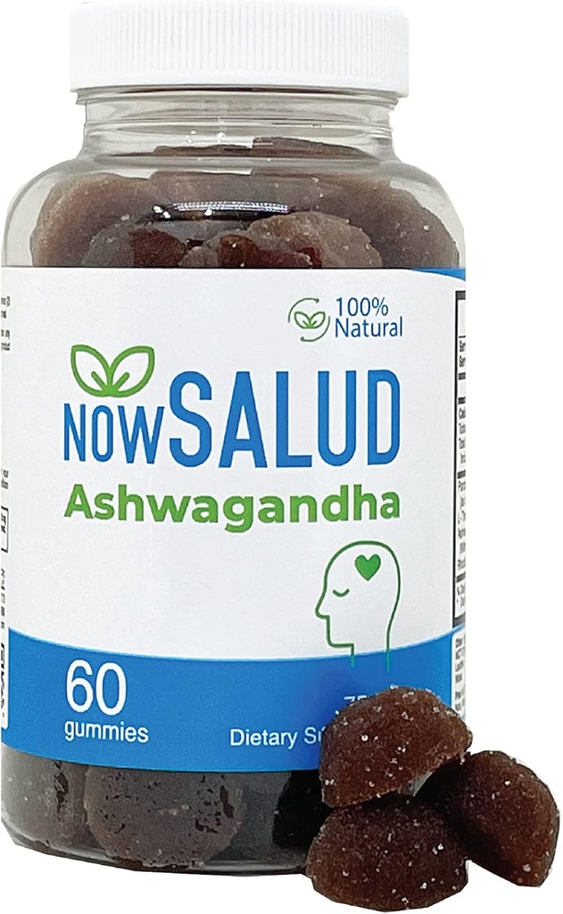 Ashwagandha 75mg συμπλήρωμα Gummy, Πορτοκαλί Γεύση, Υποστήριξη Mood και διαχείριση του στρες συμπλήρωμα, 100% Φυσικό, 60 Count.