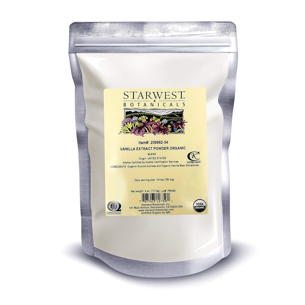 Starwest Botaniks Organik Vanilla Extract Toz, 4 Ounces