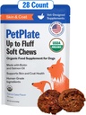 PetPlate Up to Fluff Soft Chews for Dogs, Skin & Coat Support, USDA Organik Supplement, T-Free, Human-Grade, Salmon Oil and Biotin, Pet Materials (Pack of 1, 9.8 Ounce)