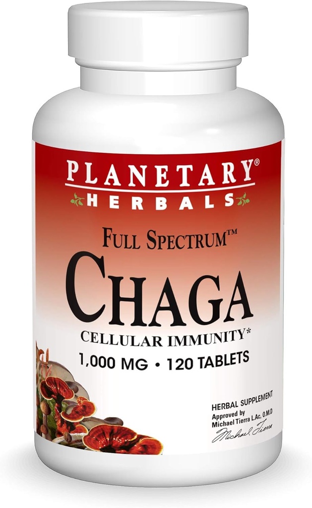 Πλανητικά βότανα Chaga Full Spectrum, Enhancee Cellular Ανοσία, 120 κόμης (πακέτο του 1)