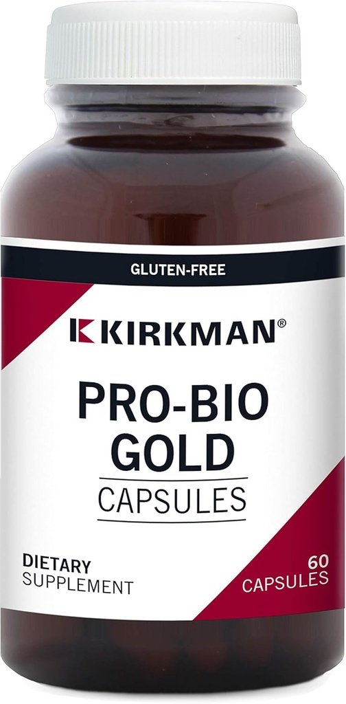Kirkman Pro-Bio Gold - Hipoallergenik || 60 Vejetaryen Capsules || probiyotik || Gluten/Casein Free || Supports Gastrointestinal System Health ||Tested for More 950