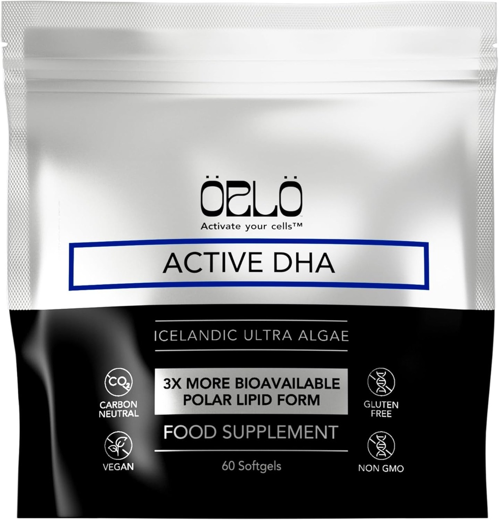 Orlo DHA – Vegan DHA συμπλήρωμα (EPA & DHA) – Ωμέγα 3 Fish Oil & Krill Εναλλακτική – Φυτική βάση Omega-3 Algae Oil – Brain & Heart Support (60 Mini Burpless Softgels)
