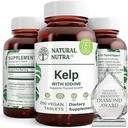 Natural Nutra Kelp Iodine Thyroid Support Supplement, Strengthens Immune System, and Regulates Metabolism, Vegan Sea Kelp, Non GMO, Atlantic Sourced Seaweed Extract, 225 mcg, 250 Tablets