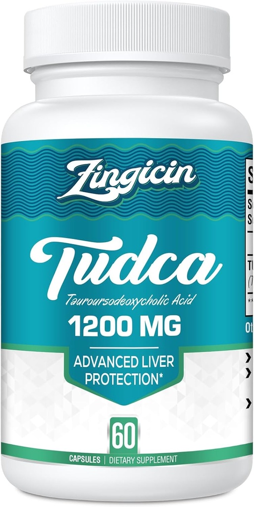 TUDCA Supplement 1200 mg - 60 Veggie Capsules, Liver için Güçlü TUDCA Bile Salts Supplements,Digestion