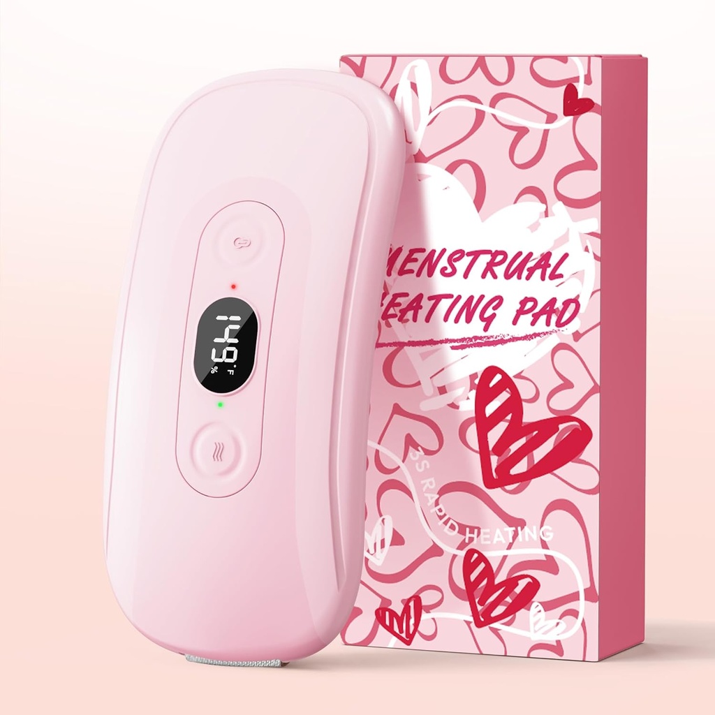 Portreatif Isıtma Pad Dönemi Cramps: 2 Timer 6 Heat Levels 6 Titreşim Modes Cordless Electric Isıtma Pad for Back Pain Relief Menstrual Isıtma Pad (Light Pink)
