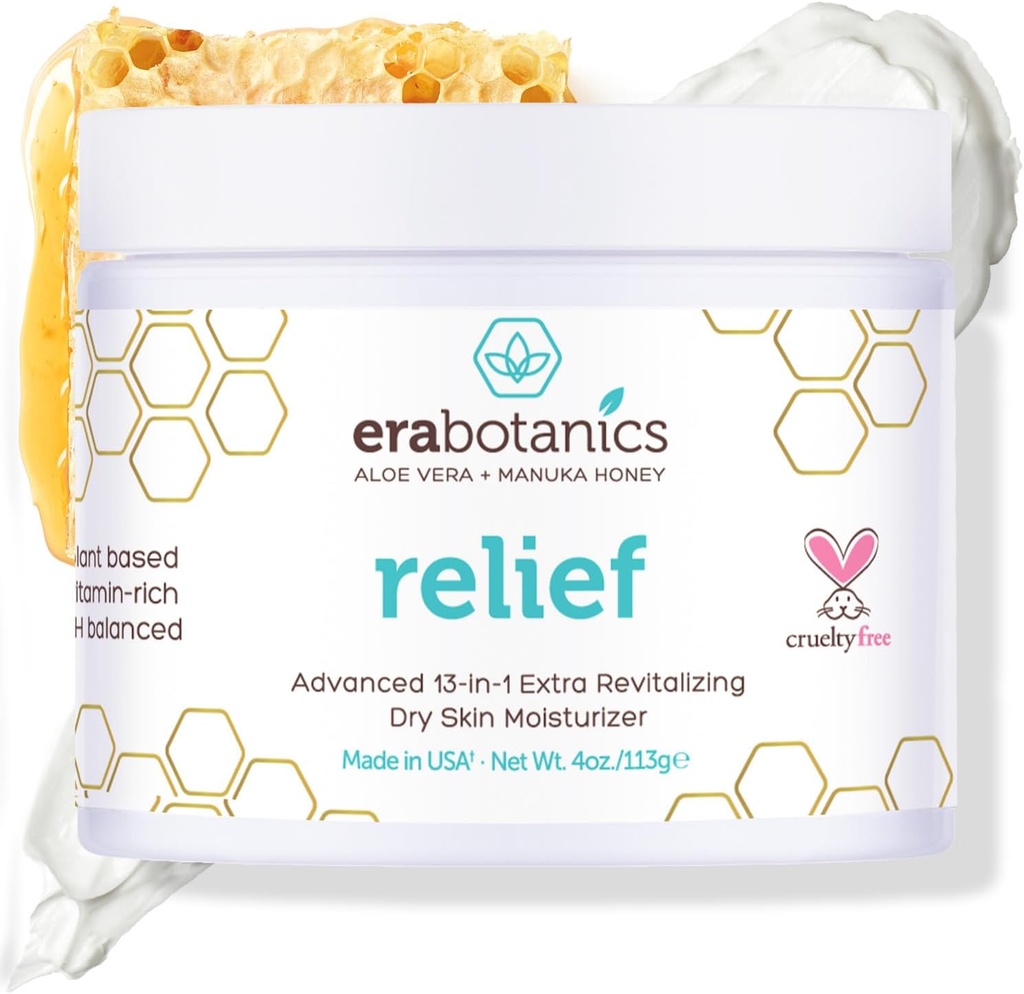 Antik Çağ Organiks Eczema, Psoriasis & Dermatitis Moisturizer Cream - Gelişmiş 13-in-1 Kuru, Itchy Skin with Aloe Vera, Manuka Honey ve More 4oz