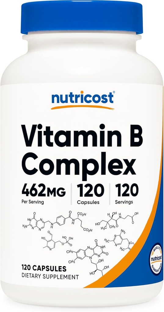 Nutricost High Potency B Complex 462 mg, 120 Capsules - C - Enerji Kompleksi
