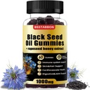 Μαύρο έλαιο σπόρων Gummies με 1000mg οργανικό έλαιο μαύρου σπόρου, 25mg εκχύλισμα κραμβόσπορου, Βιταμίνη Β6,Β12 και ψευδάργυρο για την υποστήριξη ανοσοποιητικού συστήματος (60 Gummies) (60 Count)