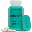Alpha GPC Choline Supplement 600 mg - 180 Vejetaryen Capsules, Daily Energy için Yüksek Saf Nootropic, 3Month Supply, Acetylcholine Source for Cognitive & mental Clarity, GMP sertifikalı, ABD'de Yapıldı