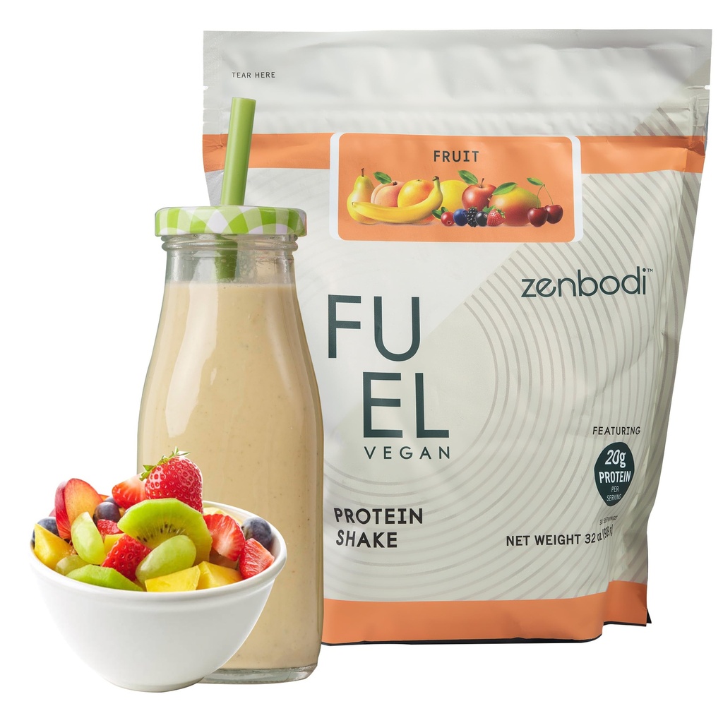 Yakıt Vegan Protein Toz Meyvesi Flavor - Protein Her Hizmetin 21g, Kas Büyümesi için Bitkiye Dayalı Ölme, Pea'dan Yararlı D3, Yapay Flavors, Gluten-Free Flavors, Gluten-Free