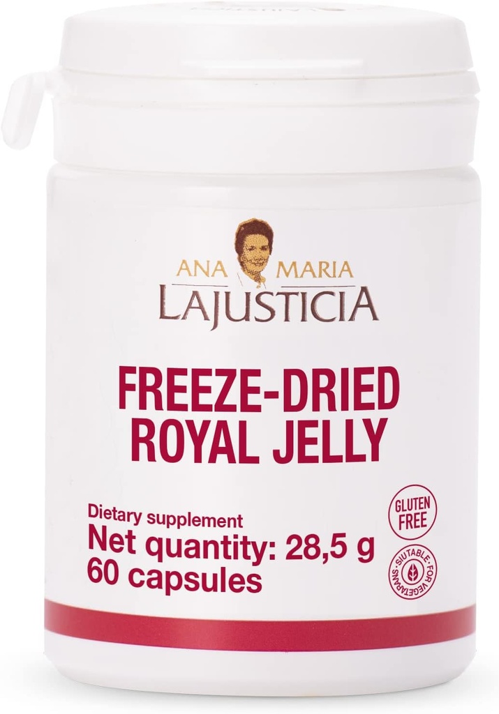 Ana Maria Lajusticia - Freeze-Dried Royal Jelly - 60 Günlük Tedavi Paketi - Vitamin B, Iron, Phosphorus vedis - Süt ve Gluten Free. Vegetarian Friendly