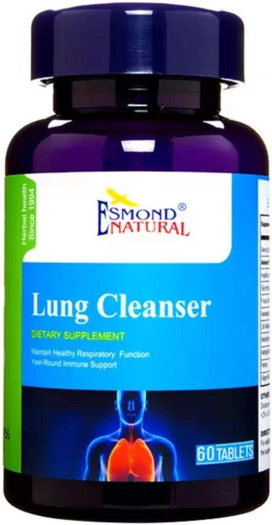 (5 Pack) Esmond Natural: Καθαριστής πνευμόνων (Διατήρηση Υγιεινή λειτουργία του αναπνευστικού), GMP, Φυσικό προϊόν Assn Certified, Made in USA - 300 Tablets