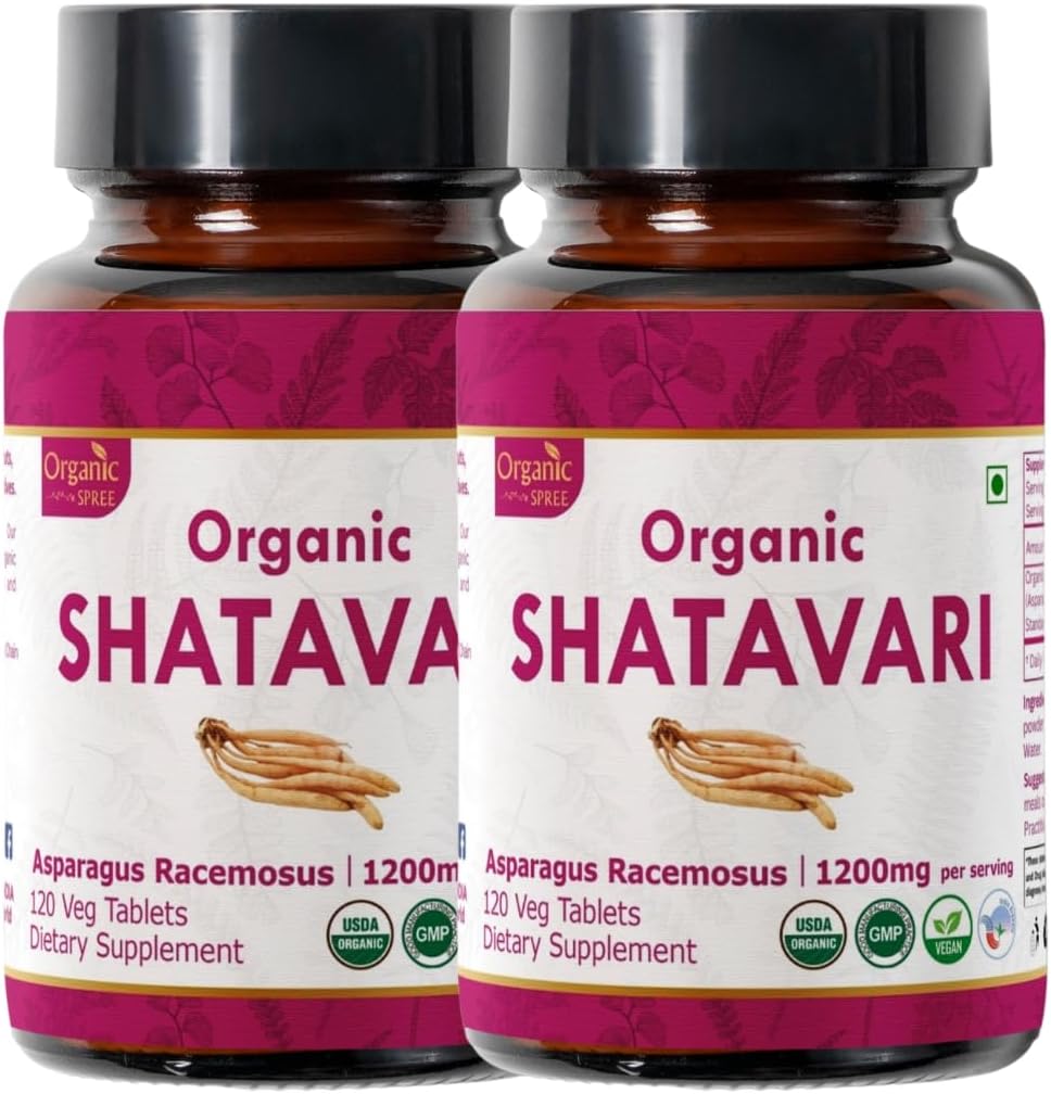 Shatavari 120 Tabletler | Asparagus Racemosus (Shatavari) | USDA Organik sertifikalı | Kadın Sağlığı ve Immune Sistemi | Diyet Tamam 120