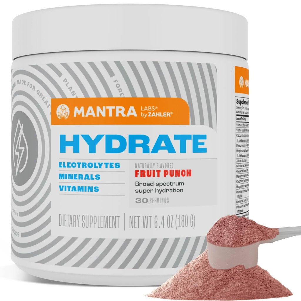 Zahler Mantra Game-Changing, Great-Tasting, Sugar-Free Hydration Supplement, Fruit Punch Flavored, 30 Hizmet.