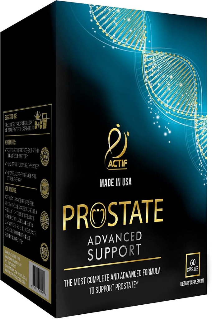ACTIF Prostate Advanced Support with 20+ Factors, Complete Support for Urinary Health and Prostate - 60 Caps, Made in USA, Non-GMO