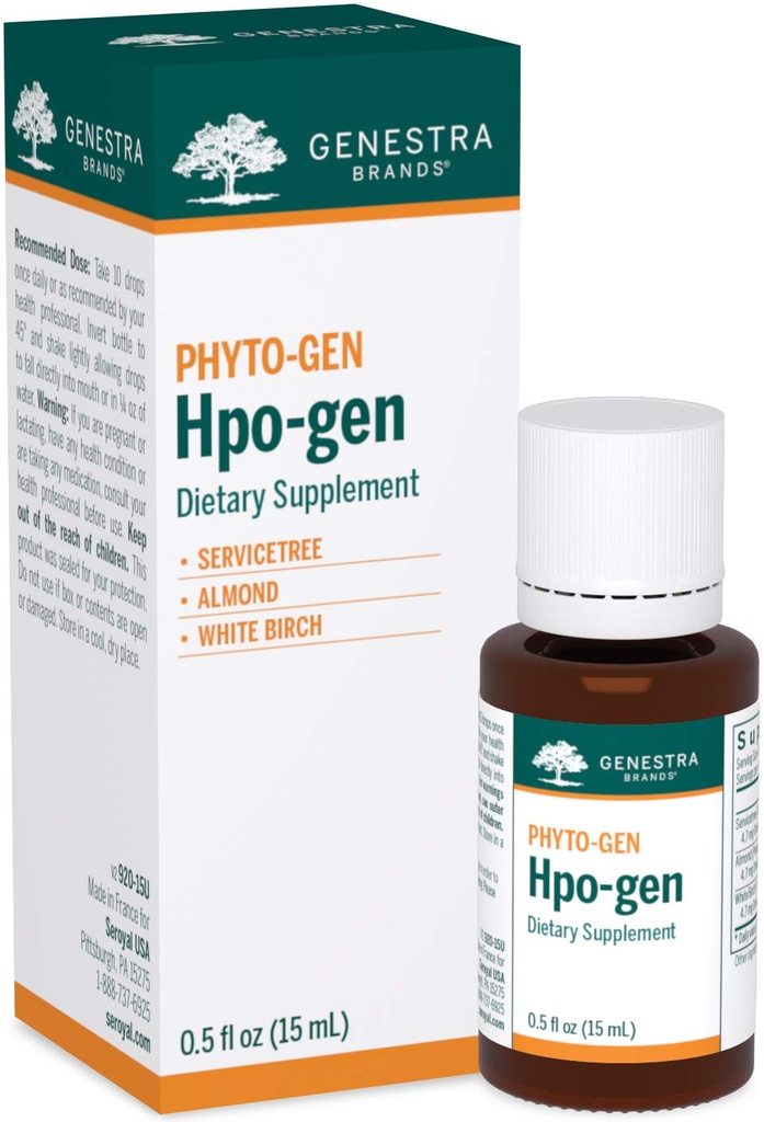 Genstra Brands Hpo-gen | Servicetree, Almond ve White Birch Herbal Supplement | 0,5 fl. oz.