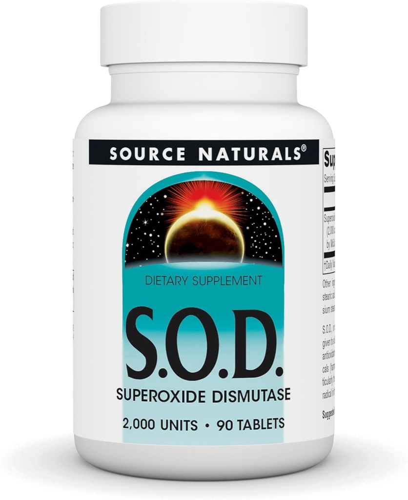 Source Naturals S-O-D, Superoksi Dismutase - Diyet Supplement - 90 Tabletler