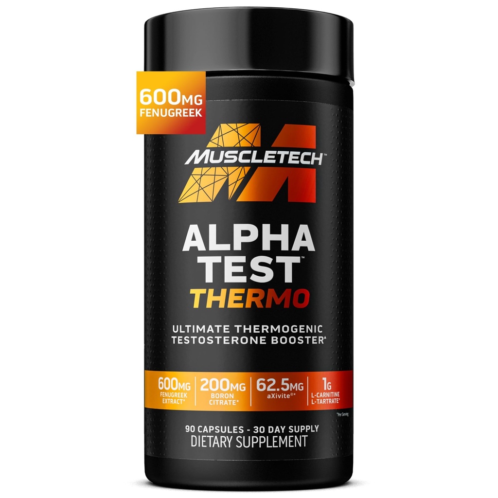 KasTech Termogenic testosteron Branson Erkekler için, AlfaTest Termo - Tribulus Terrestris ile Erkekler Tamam - Erkek Spor Salonu Egzersizleri için Tamamlar, Stamina & Enerji - 90 Pills
