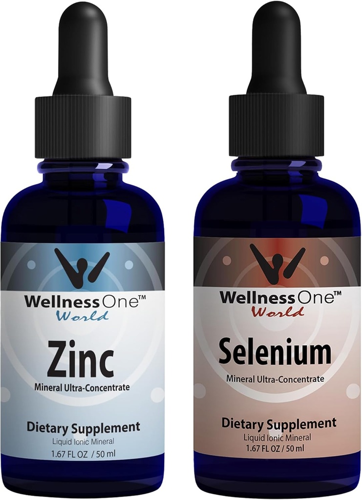 WellnessOne Ionic Liquid & Selenium Liquid Drops - çinko Selenium Sche to Support Immune System & Thyroid & Heart Health - 1.67 fl oz çinko & Selenium Liquid Drops
