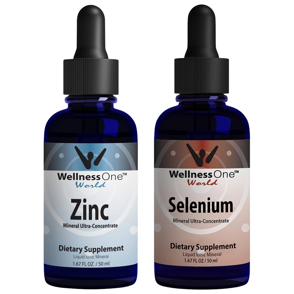 WellnessOne Ionic Liquid & Selenium Liquid Drops - çinko Selenium Sche to Support Immune System & Thyroid & Heart Health - 1.67 fl oz çinko & Selenium Liquid Drops
