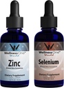 WellnessOne Ionic Liquid Zinc & Selenium Liquid Drops - Zinc Selenium Bundle to Support Immune System & Thyroid & Heart Health - 1,67 fl oz Zinc & Selenium Liquid Drops