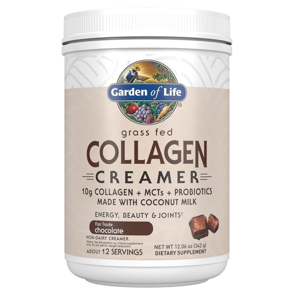 Life Grass Fed Collagen Creamer Toz - Çikolata, 12 Hizmet, Kahve Enerji Güzellik Anonimleri için Toz, Coconut MCTs ile Collagen,, Keto Protein Supplements