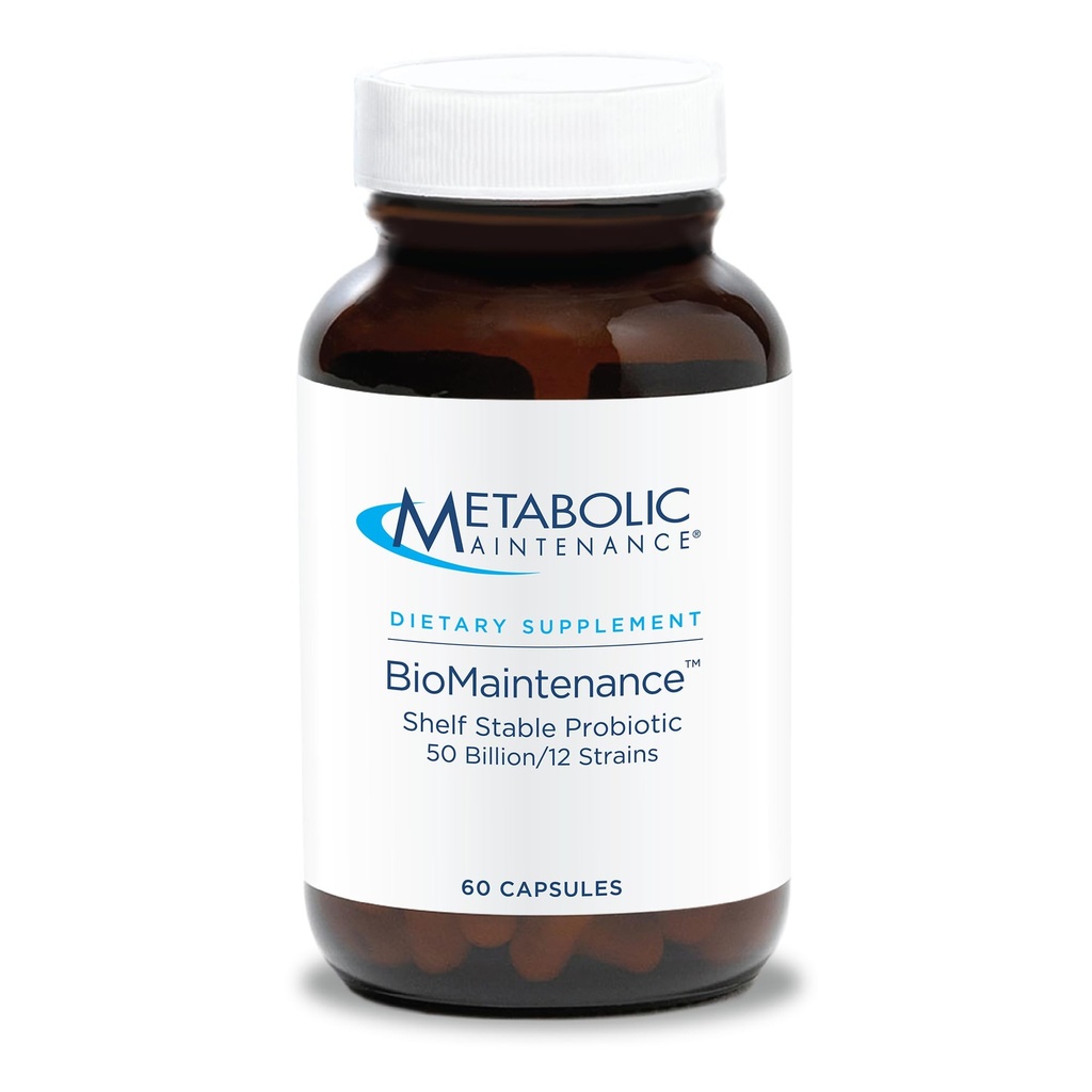 Metabolic Bakım Biomaintenance Raf Stable Probiyotik - 50 Milyar CFU + 12 Strain Probiyotik Gut Health Supplement - Contains Lactobacillus Acidofili + Lactobacillus Gasseri (60 Capsules)
