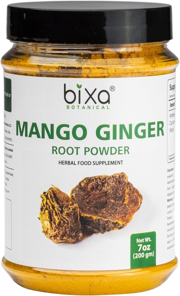 Bixa BOTANICAL Mango Ginger Root Toz | Curcuma Amada | Ambehaldi  Ay Ayurvedic Herbal Supplement | 200 Grams / 7 OZ | Gluten Free, Non-GMO, Steam tedavi edildi, Vegan,% 100 Pure.