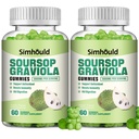 2 Πακέτο Σουρσόπ Graviola Gummies - 3000mg Extra Strength Soursop Leaves Συμπλήρωμα με Βιταμίνη C, Ψευδάργυρος - Digestive Aid, Ανοσολογική Υποστήριξη & Αντιοξειδωτικό - Χωρίς ζάχαρη, Μη ΓΤΟ, Vegan, 120 Counts