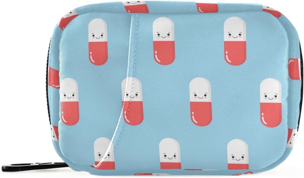 Naanle Cute Pink Pill Box 7 Day Case Bag Travel Organizer with Surface Portable Weekly Compact Boyut for Vitamin Supplement Sahibi A Cartoon Blue 4.6 x 3.14 x 1.88 Perfect 0.12 kilogram