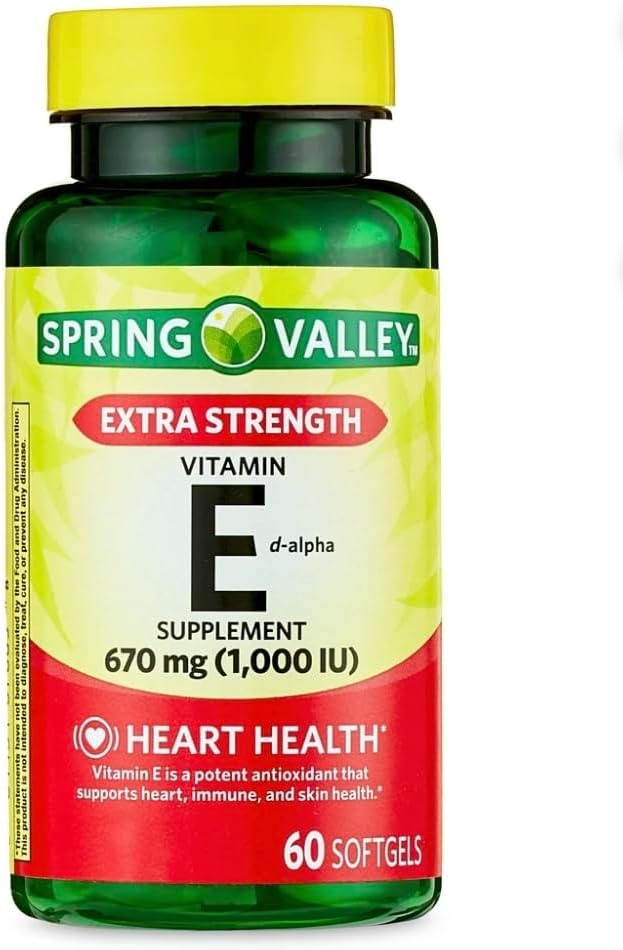 Spring Valley Extra Strength Vitamin E D-Alpha Softgels, 670 mg (1.000 IU), 60 Kont