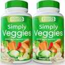 Basitçe Nature's Pledge - 90 Veggie Capsules- 2 Ay Supply - Tüm Yiyecek Superfoods ile yapılır, Beta Carotene & 18 Farklı Sebzeler ile paketlenir - 100% Soy Free