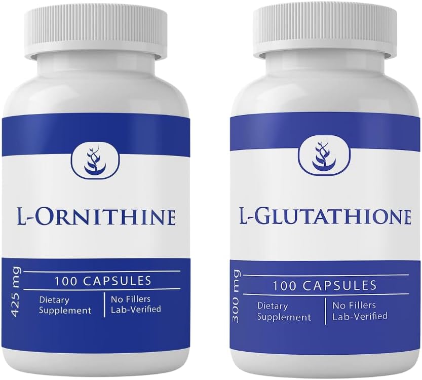 PURE ORIGINAL INGREDIENTS L-Glutathione & L-Ornithine Sche (100 Capsules Her), Hiçbir Katkı veya Sağlamlar, Lab TY