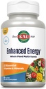 KAL Enhanced Energy Supplements, Once Daily Whole Food Multivitamin for Women and Men, Iron Free, 23 Essential Vitamins, Minerals, Super Foods, Digestive Enzymes, 60-Day Guarantee, 60 Serv, 60 VegTabs