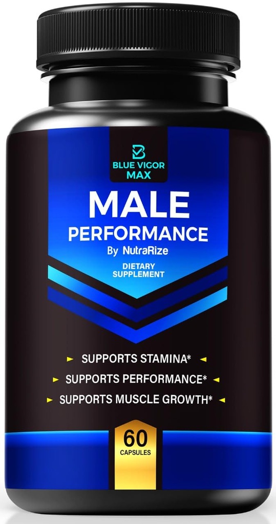 Blue Vigor Max Χάπια για άνδρες, All-Φυσική Φόρμουλα για Άντρα Καταλληλότητα και Σταματίνα, Premium Κάψουλες για Καθημερινή Διατροφή, Απόδοση & Ενέργεια, Επίσημο Συμπλήρωμα για Κριτικές Άνδρα (60 Κάψουλες)