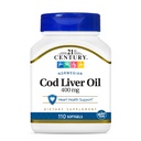 21. Yüzyıl Norveç Cod Liver Oil, 400 mg, 110 Softgels