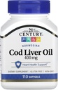 21. Yüzyıl Norveç Cod Liver Oil, 400 mg, 110 Softgels