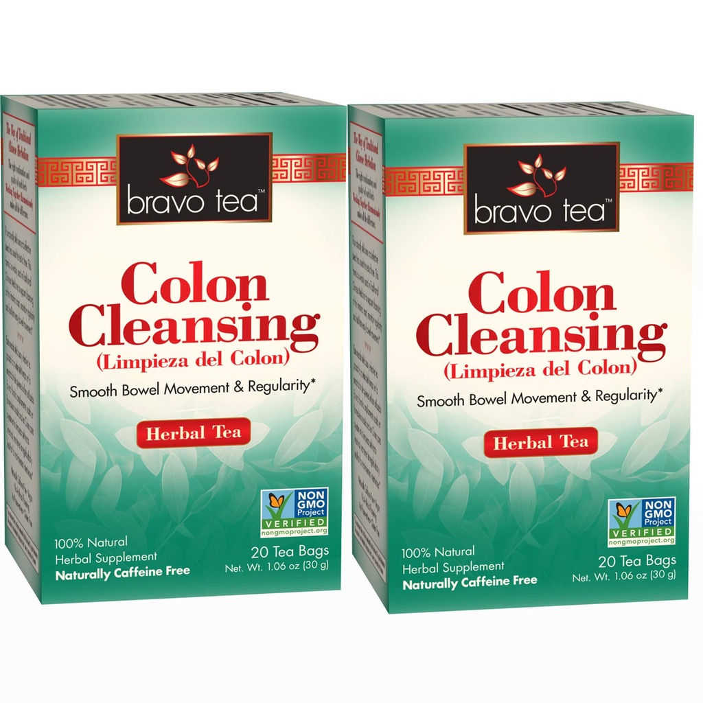 Bravo Tea Colon, Herbal Tea Caffeine Free, 20 Çay Çantasını Temizliyor, 2 Kont