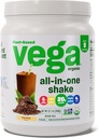 Vega Organic All-in-One Vegan Protein Powder Mocha (9 μερίδες) Superfood Συστατικά, Βιταμίνες για την υποστήριξη της ανοσίας, Keto Friendly, Pea Protein for Women & Men, 12,7oz (Packaging May Vary)