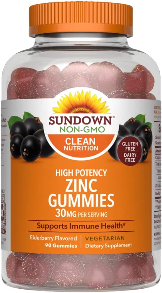 Sundown High Potency çinko Gummies, 90 Count